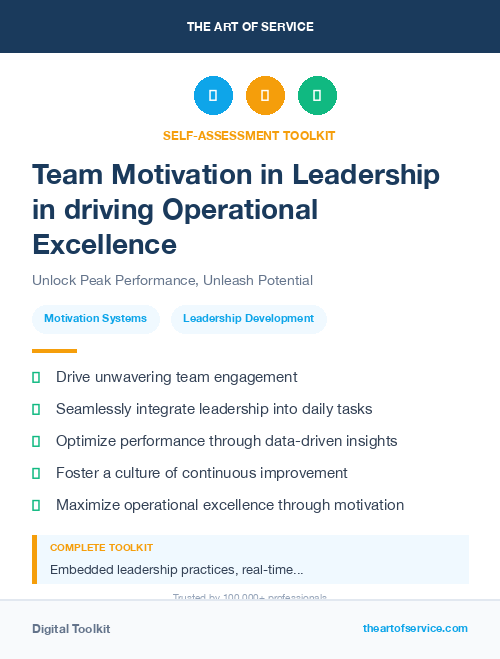 Team Motivation in Leadership in driving Operational Excellence