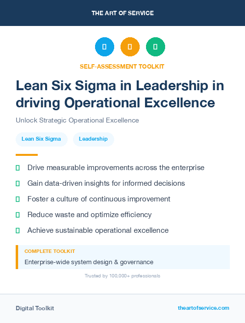 Lean Six Sigma in Leadership in driving Operational Excellence