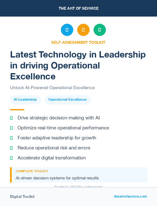 Latest Technology in Leadership in driving Operational Excellence