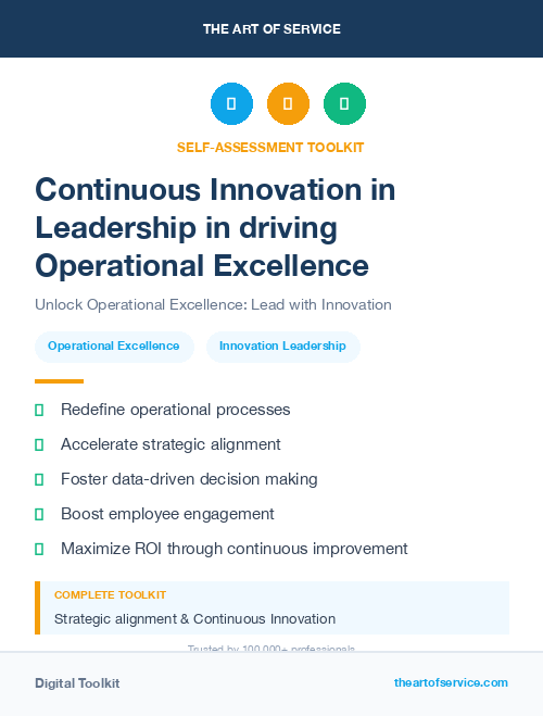 Continuous Innovation in Leadership in driving Operational Excellence