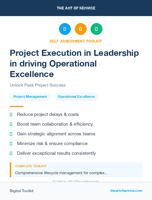 Project Execution in Leadership in driving Operational Excellence