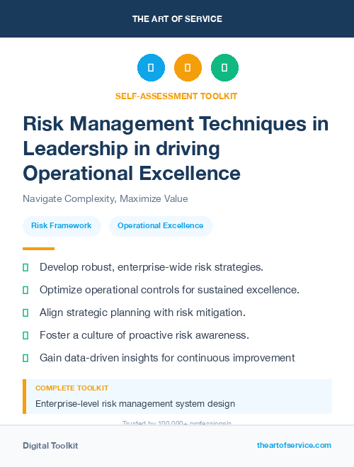 Risk Management Techniques in Leadership in driving Operational Excellence