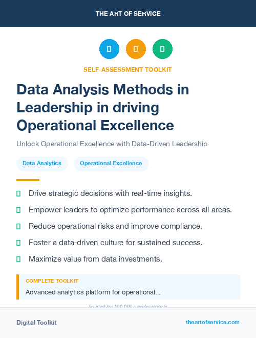 Data Analysis Methods in Leadership in driving Operational Excellence