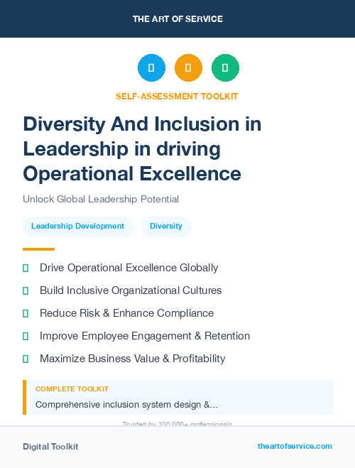Diversity And Inclusion in Leadership in driving Operational Excellence