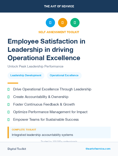 Employee Satisfaction in Leadership in driving Operational Excellence