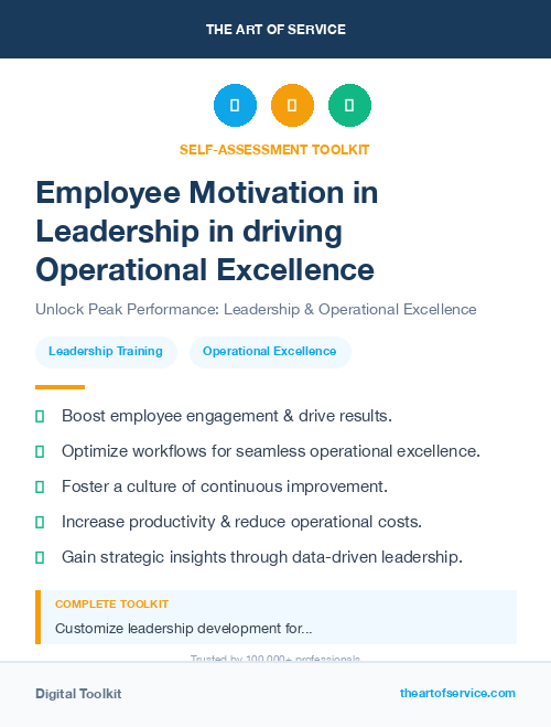 Employee Motivation in Leadership in driving Operational Excellence