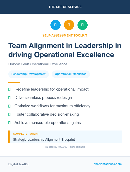 Team Alignment in Leadership in driving Operational Excellence