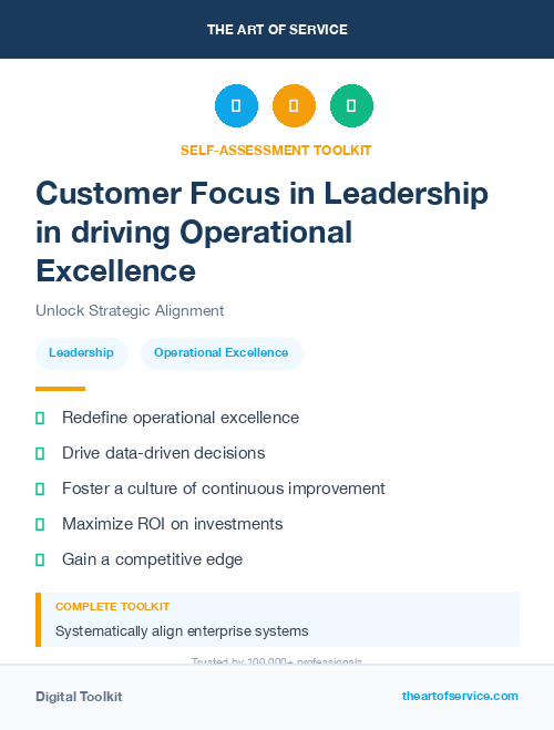 Customer Focus in Leadership in driving Operational Excellence