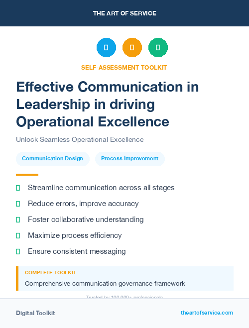 Effective Communication in Leadership in driving Operational Excellence