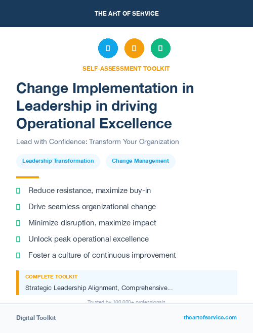 Change Implementation in Leadership in driving Operational Excellence