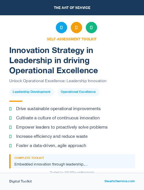 Innovation Strategy in Leadership in driving Operational Excellence