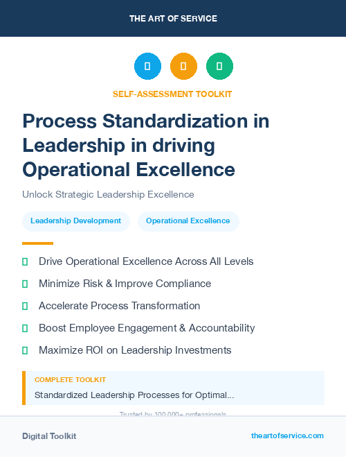 Process Standardization in Leadership in driving Operational Excellence