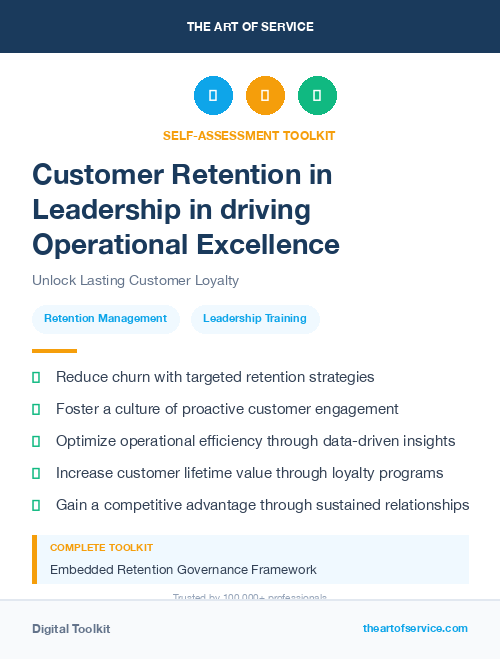 Customer Retention in Leadership in driving Operational Excellence