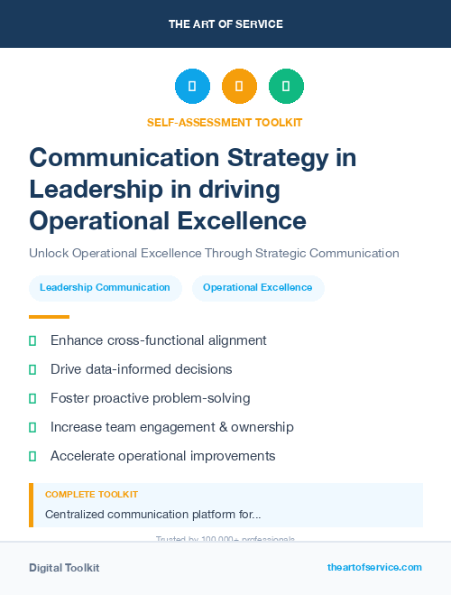 Communication Strategy in Leadership in driving Operational Excellence