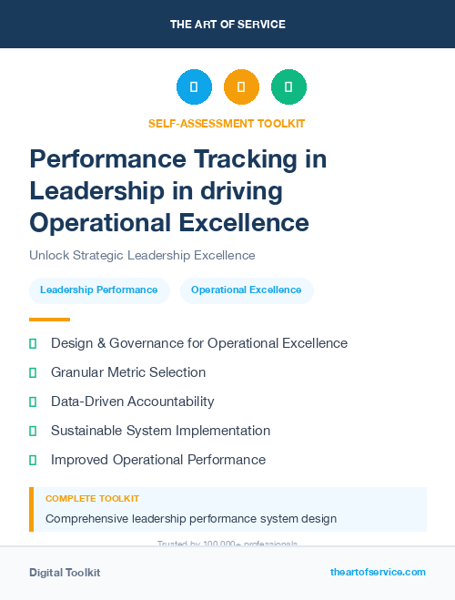 Performance Tracking in Leadership in driving Operational Excellence