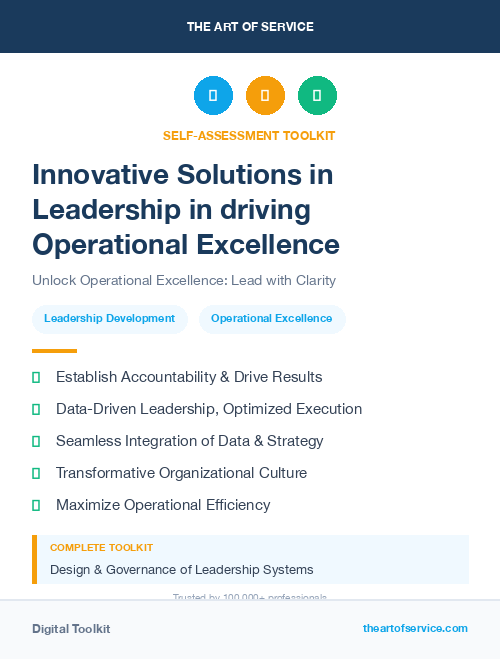 Innovative Solutions in Leadership in driving Operational Excellence