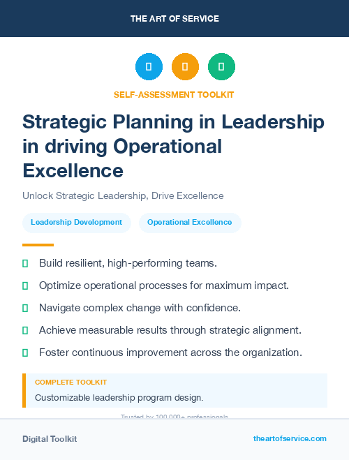 Strategic Planning in Leadership in driving Operational Excellence