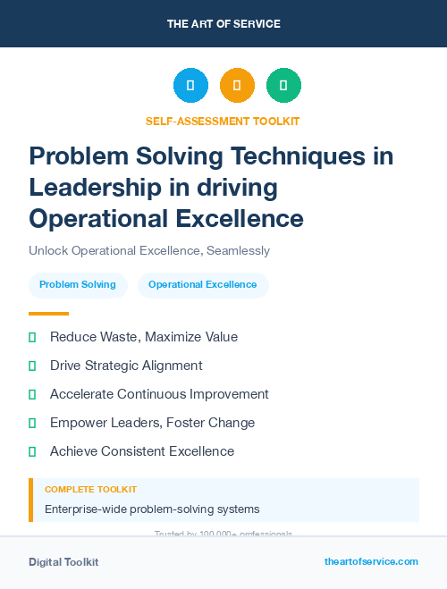 Problem Solving Techniques in Leadership in driving Operational Excellence