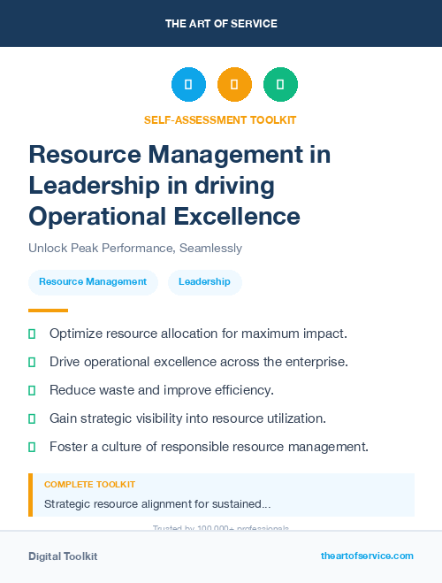 Resource Management in Leadership in driving Operational Excellence