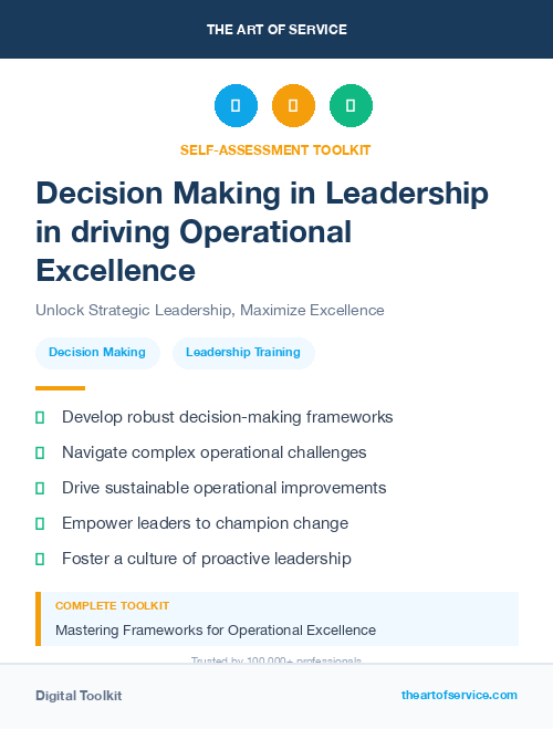 Decision Making in Leadership in driving Operational Excellence