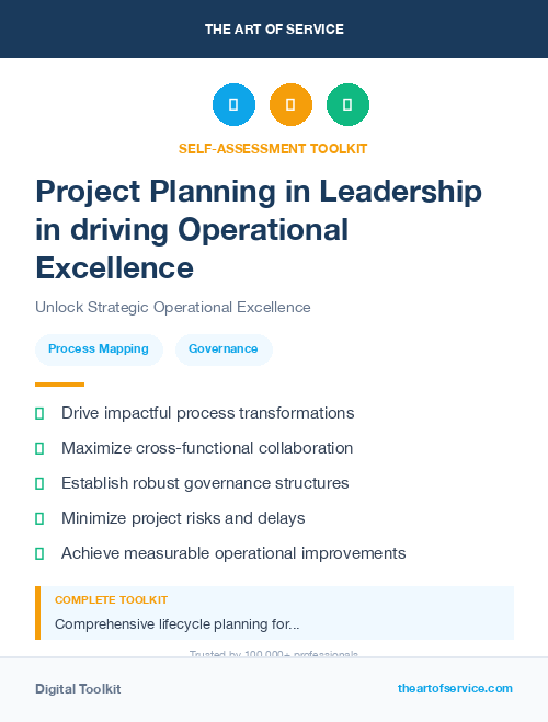 Project Planning in Leadership in driving Operational Excellence