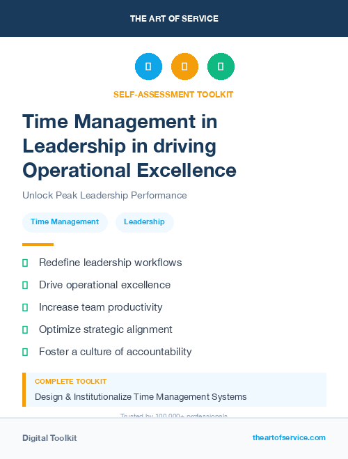 Time Management in Leadership in driving Operational Excellence