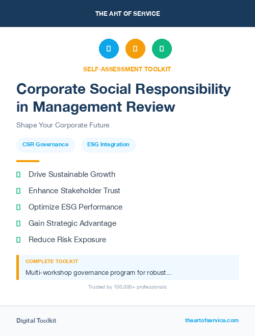 Corporate Social Responsibility in Management Review
