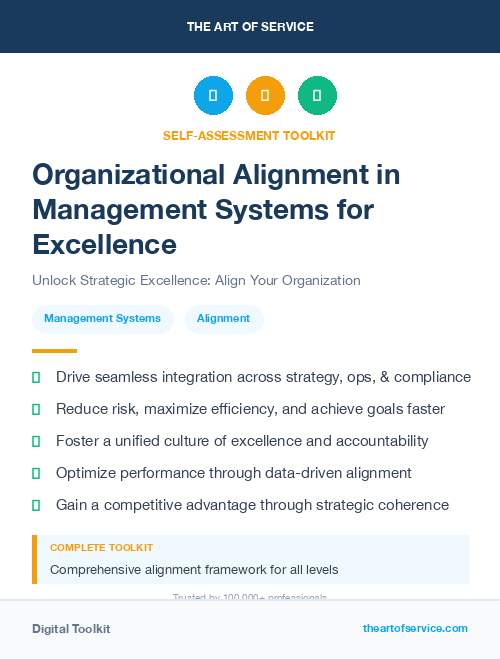 Organizational Alignment in Management Systems for Excellence