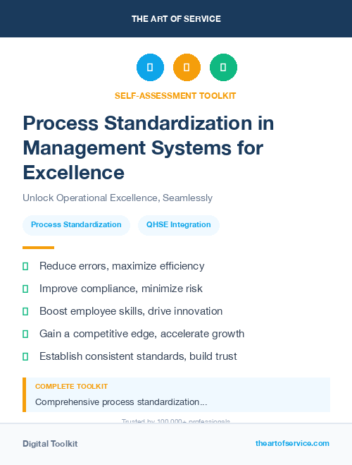 Process Standardization in Management Systems for Excellence