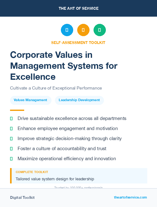 Corporate Values in Management Systems for Excellence
