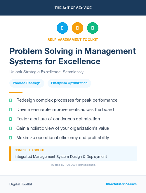 Problem Solving in Management Systems for Excellence