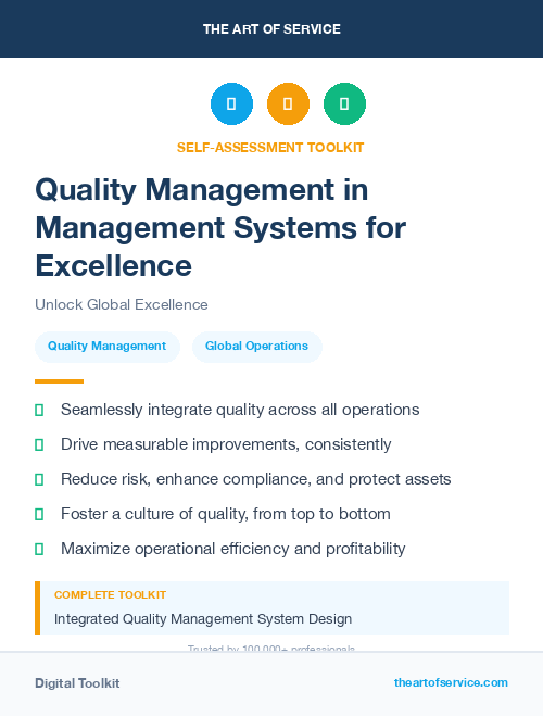 Quality Management in Management Systems for Excellence