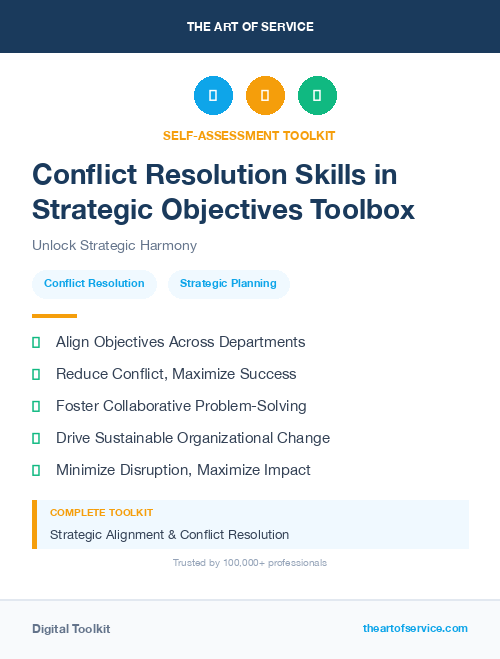 Conflict Resolution Skills in Strategic Objectives Toolbox