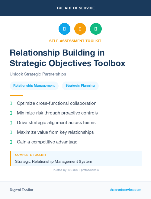 Relationship Building in Strategic Objectives Toolbox