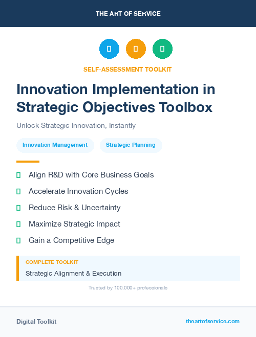Innovation Implementation in Strategic Objectives Toolbox