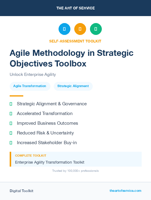 Agile Methodology in Strategic Objectives Toolbox