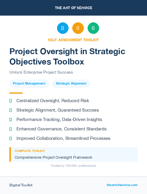 Project Oversight in Strategic Objectives Toolbox