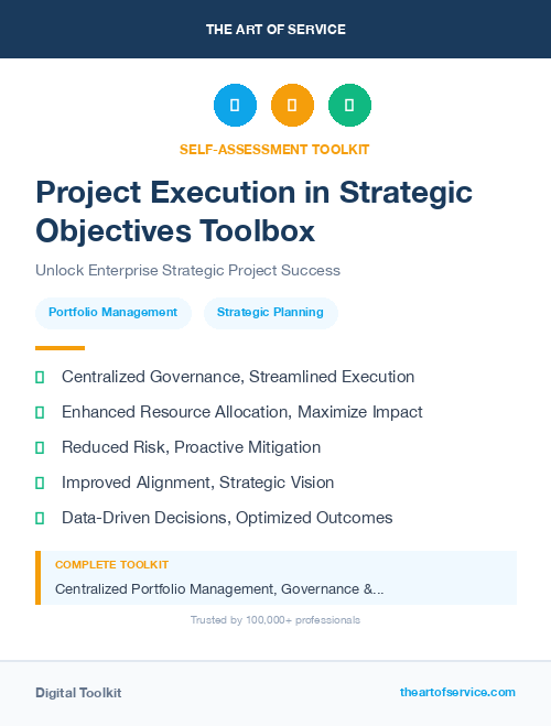 Project Execution in Strategic Objectives Toolbox