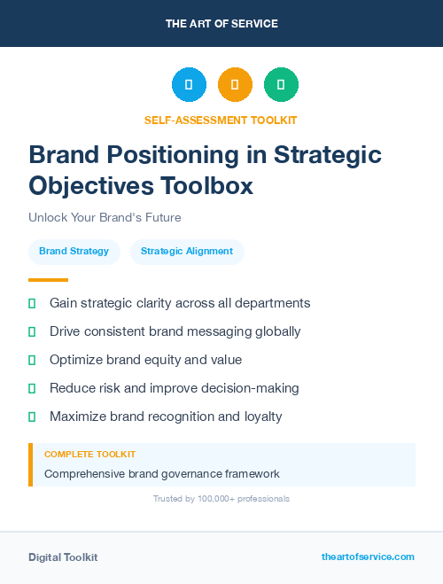Brand Positioning in Strategic Objectives Toolbox