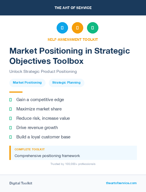 Market Positioning in Strategic Objectives Toolbox