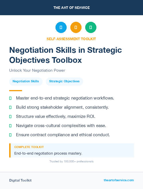 Negotiation Skills in Strategic Objectives Toolbox