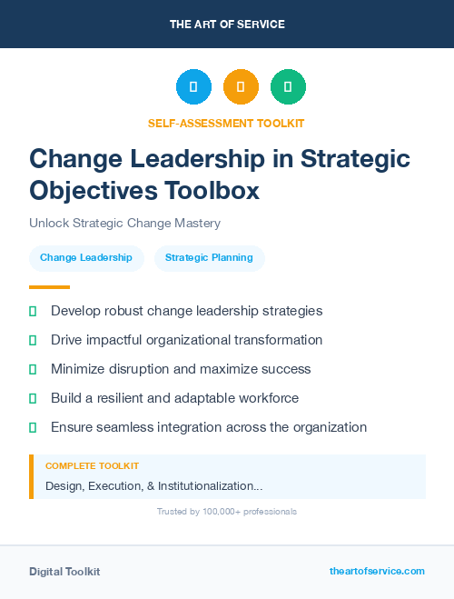 Change Leadership in Strategic Objectives Toolbox