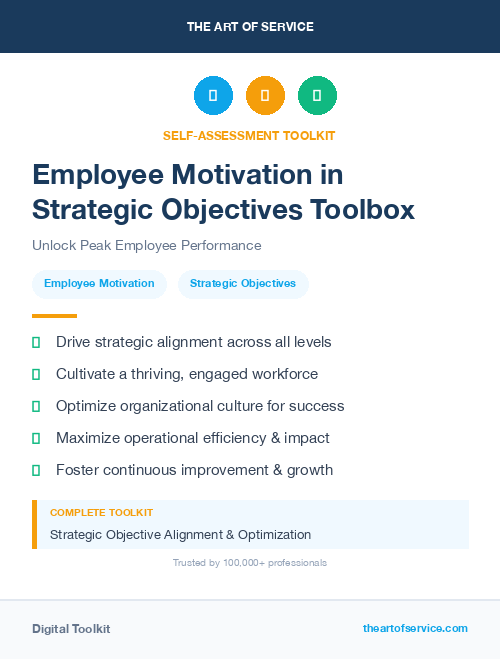 Employee Motivation in Strategic Objectives Toolbox