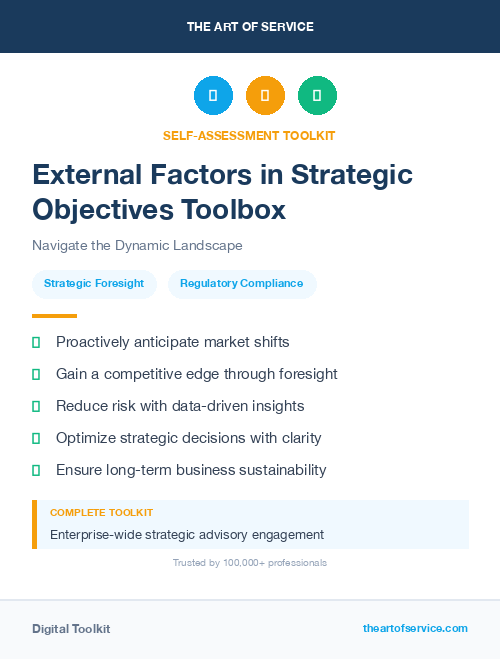 External Factors in Strategic Objectives Toolbox