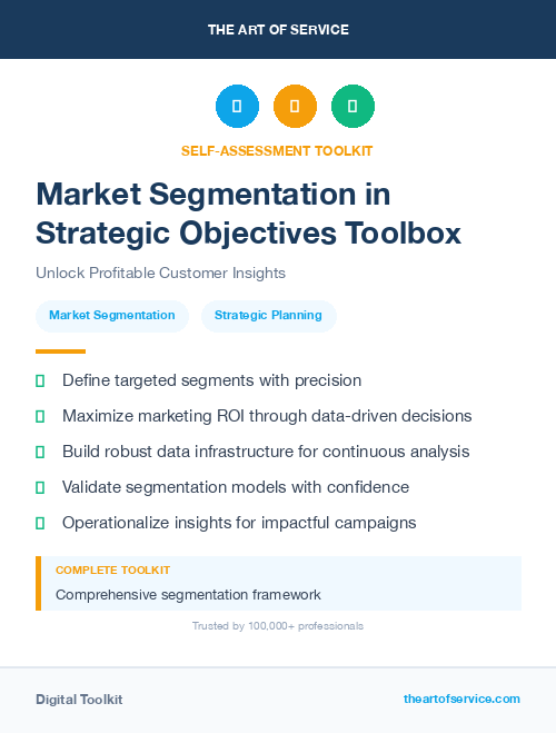 Market Segmentation in Strategic Objectives Toolbox