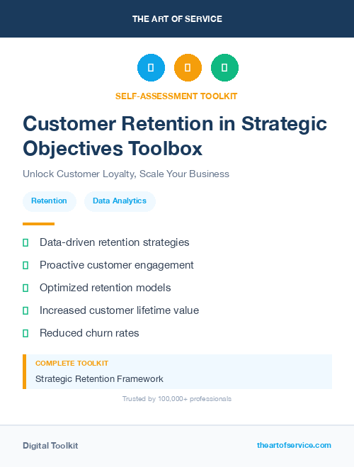 Customer Retention in Strategic Objectives Toolbox