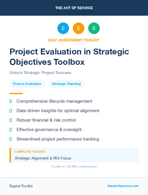 Project Evaluation in Strategic Objectives Toolbox