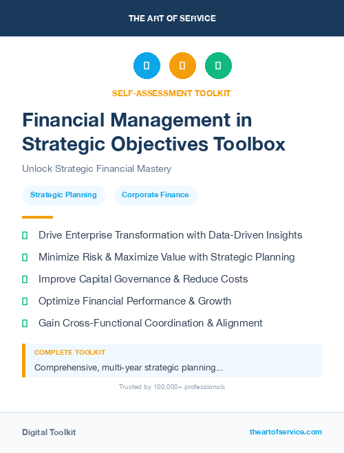 Financial Management in Strategic Objectives Toolbox