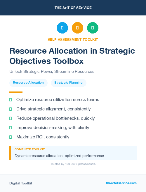Resource Allocation in Strategic Objectives Toolbox