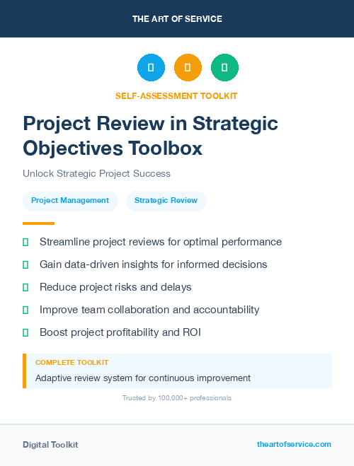 Project Review in Strategic Objectives Toolbox